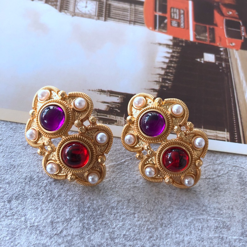 14g Weight 925 Sterling Silver Ear Needle Material No Inlaid Inlay Material Earrings, Ear Studs Classification Travel Occasion Alloy Material Printing Pattern Women'S Gender Fashion Style Grey, Green, Silver Color Fashion Printing Alloy No Inlaid Earrings Ear Studs 6