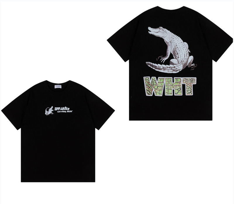 トレンディな漫画落書き油絵矢印半袖男性と女性ルーズカップル OFW 純綿半袖 Tシャツ夏 mk ゼブラ|undefined