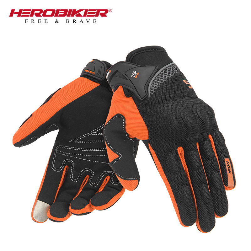Guantes de motocicleta a prueba de caídas transpirables cuatro estaciones ciclismo locomotora de carreras de dedos resistentes al desgaste antideslizante para llevar guantes de pantalla táctil para hombres