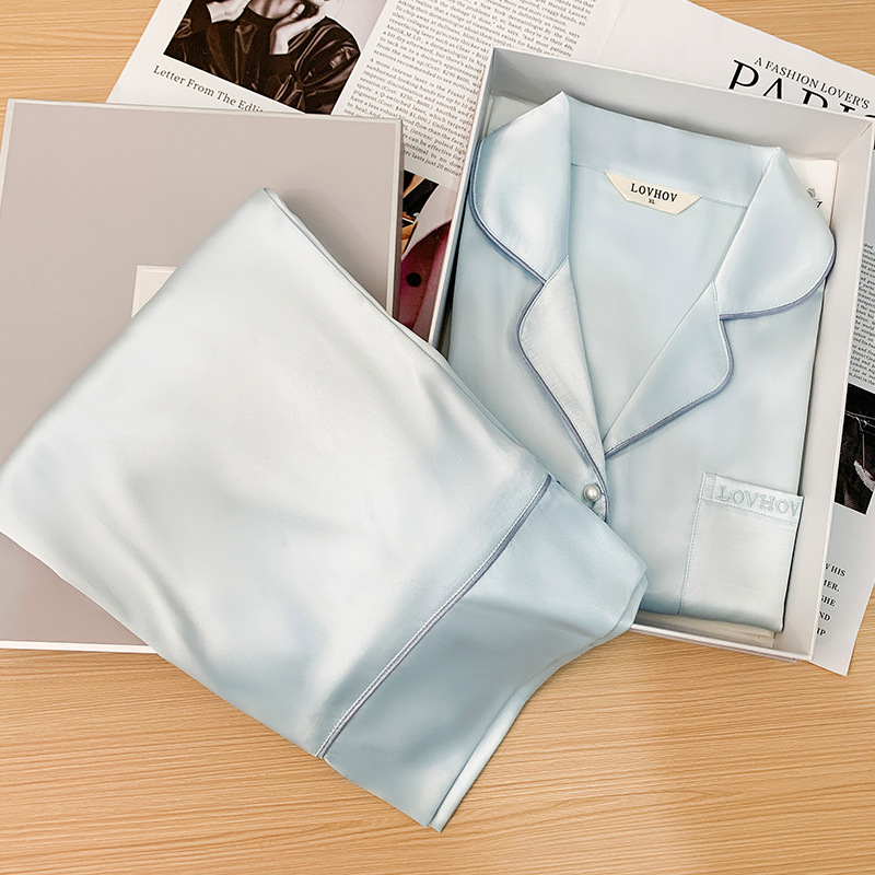 2026 Ice Silk Pajamas for Women, Summer Casual High-End Homewear, Gift for Best Friends, Two-Piece Comfortable Pajamas for Spring