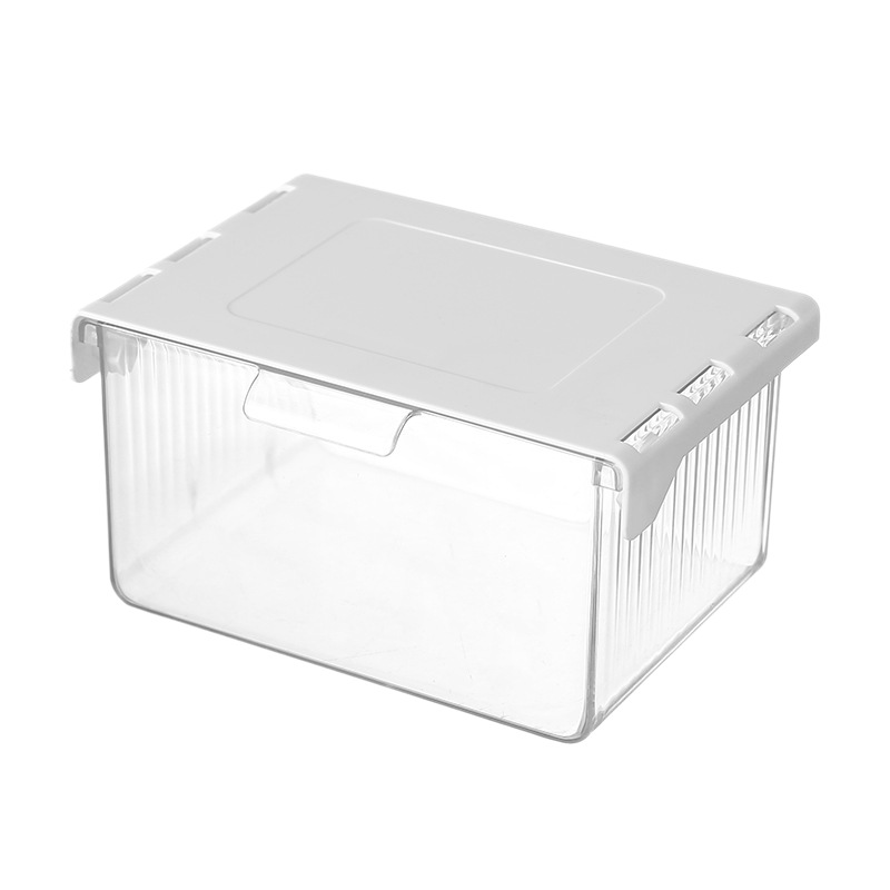 Caja de almacenamiento tipo cajón transparente sin perforación debajo de la mesa Caja de almacenamiento colgante Caja multifuncional de papelería cosmética