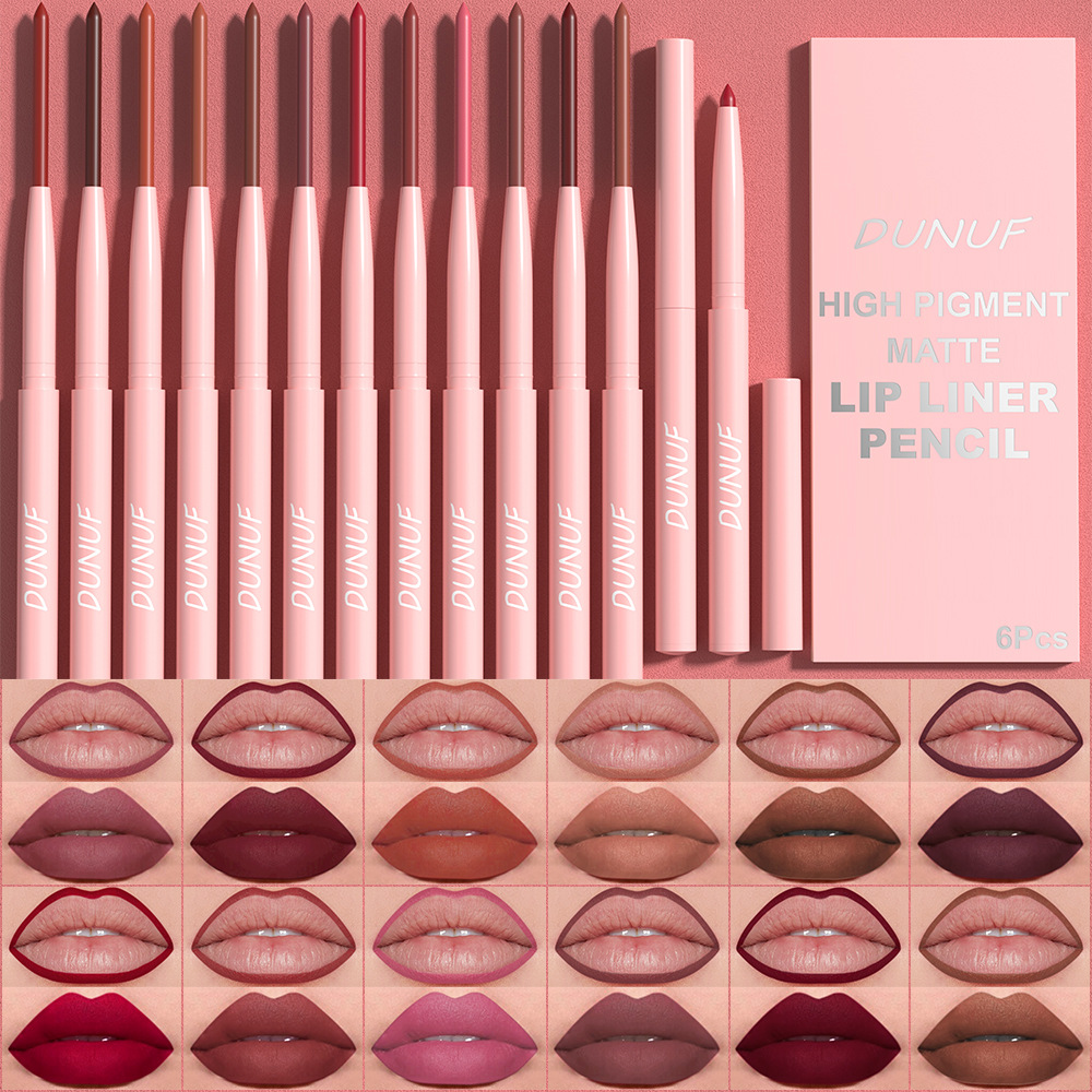 Dunuf 6-Pack Lip Liner Pens, Easy to Apply, Velvet Matte Finish. Please Check! Link for Disclaimer