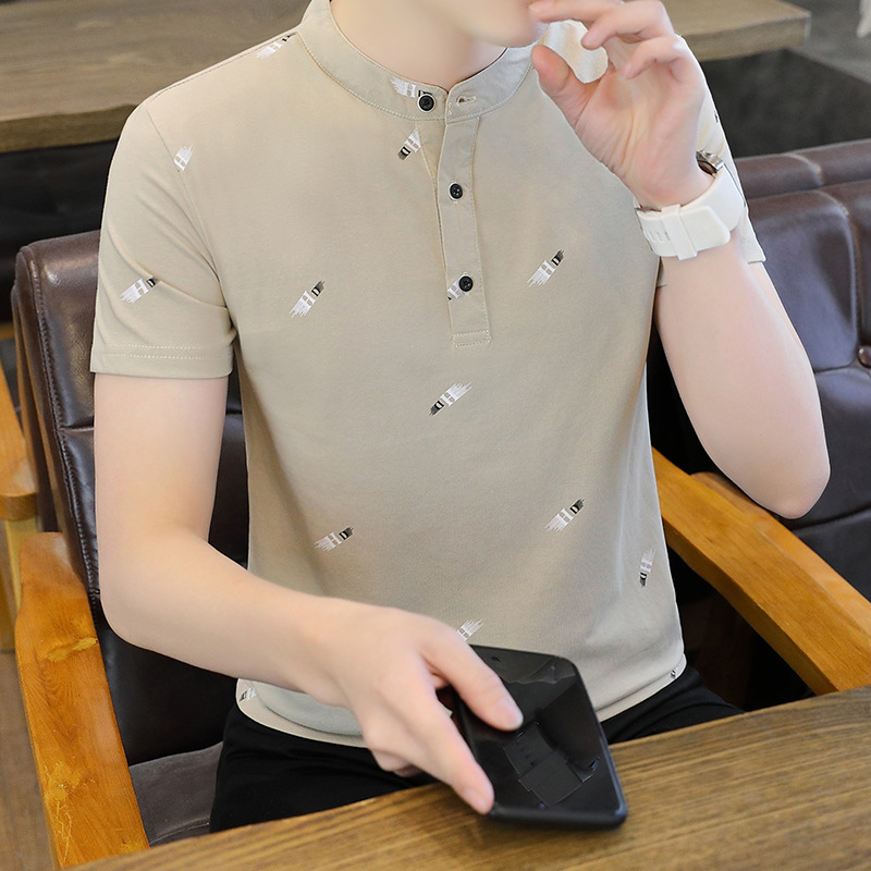 2024 verano polo camiseta de hombre popular delgada impresión polo camiseta de hombre de manga corta fábrica al por mayor