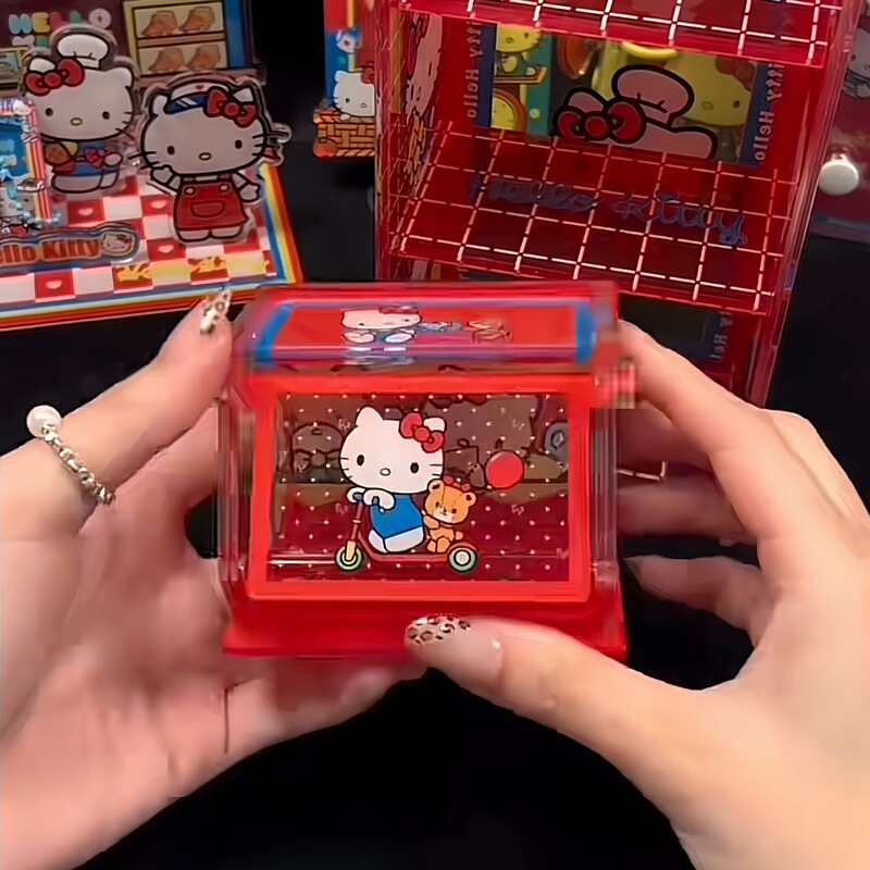 小紅書と同じかわいいハローキティ収納ボックスアクリル kt 猫キャンディボックスフリップトップデスクトップ収納ラック|undefined
