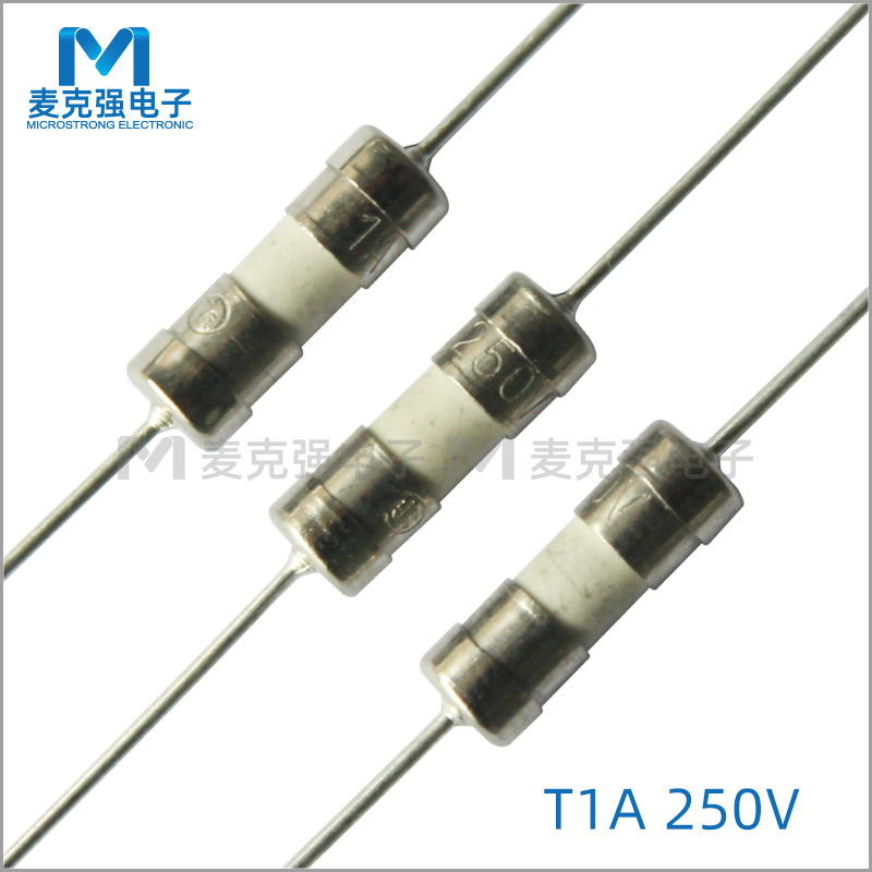 双帽陶瓷保险丝3.6*10mm慢断T1A/250V带引线电流保险管3*10