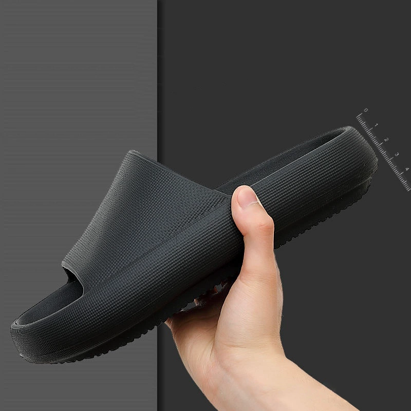 Женские слипоны, летние домашние Нескользящие тапочки для ванной, парные домашние мужские сандалии на толстой подошве, домашняя и верхняя одежда