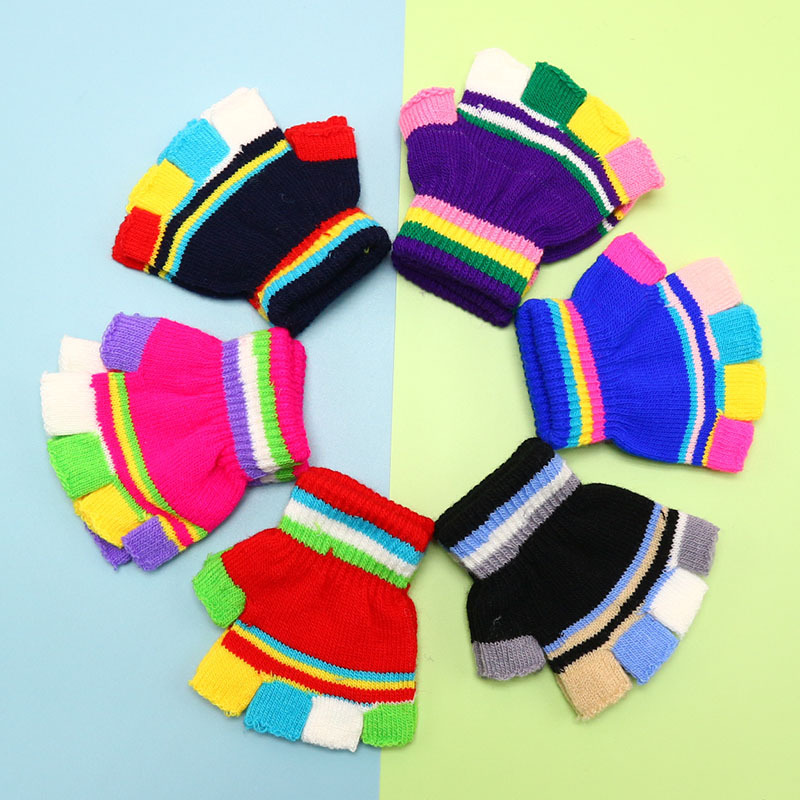 Children's knitted brand thin winter gloves for boys for early age