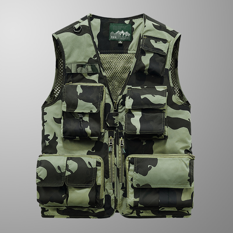 Muchos bolsillos chaleco de primavera y otoño nuevo chaleco de hombre de bolsillos delgado chaleco de montaña ventilado de moda para hombre