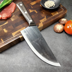 Forged pig killing knife thickened sharp commercial butcher knife hammer pattern meat cutting knife meat file split beef sharp knife in stock