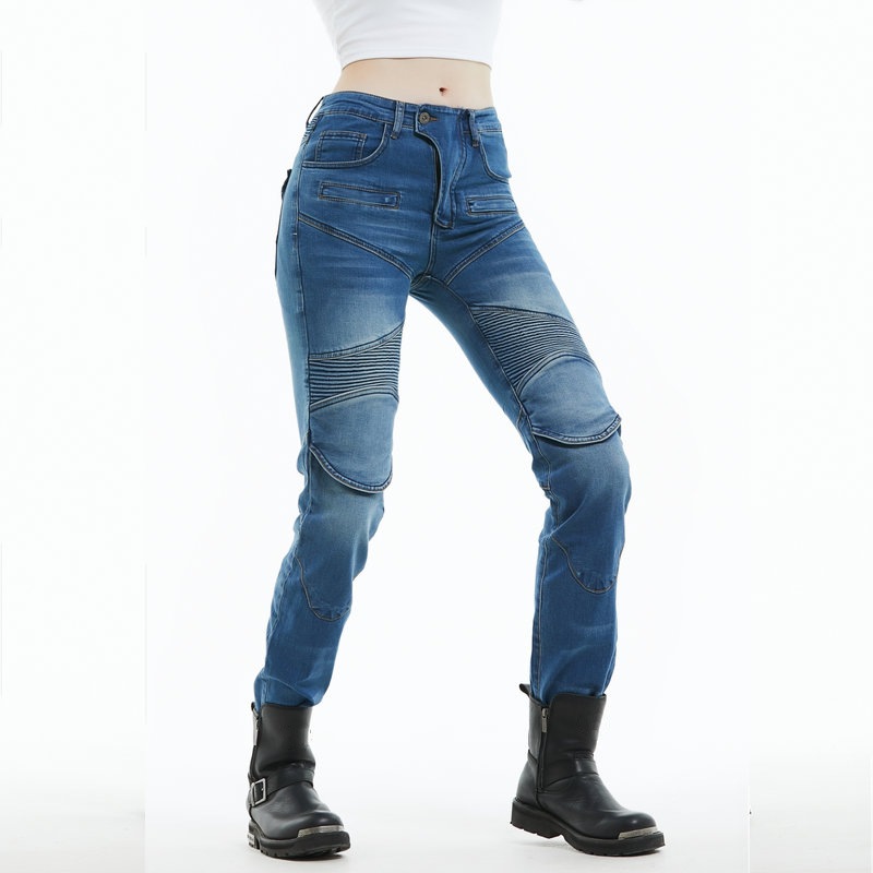 VOLERO jeans de motocicleta para mujeres jinetes jeans de motocicleta para montar pantalones anticaídas protectores de silicona