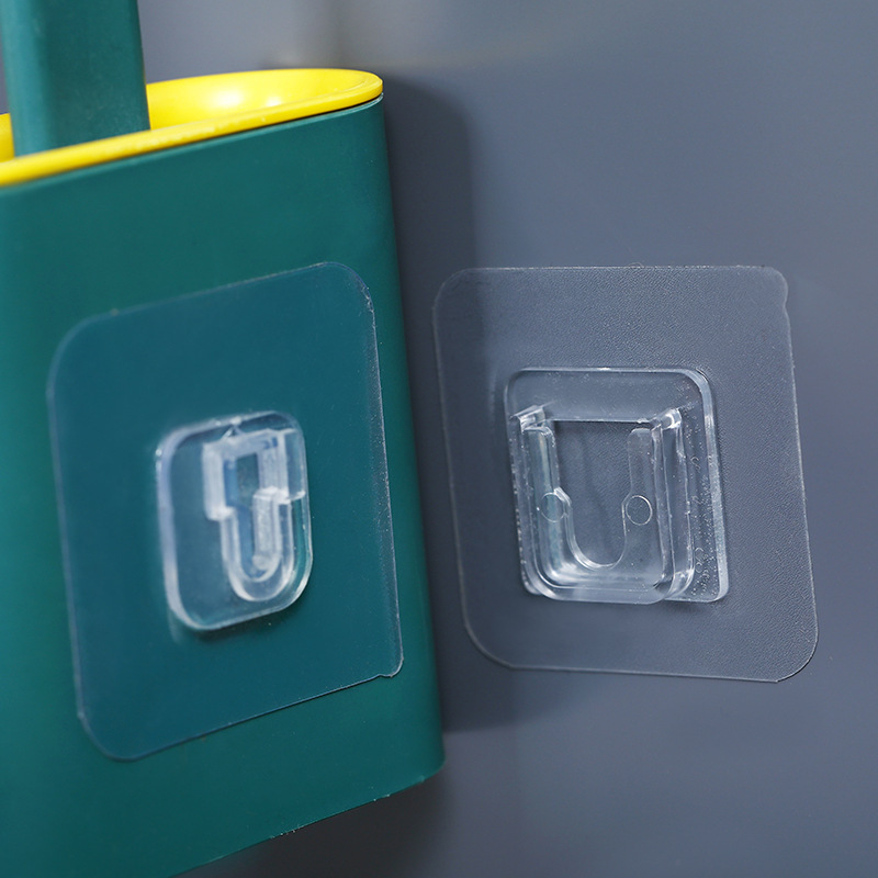 Gancho transparente sin marcas, gancho adhesivo, puerta giratoria fuerte, gancho de ropa, gancho de cocina, estante de almacenamiento sin agujeros, botón hembra