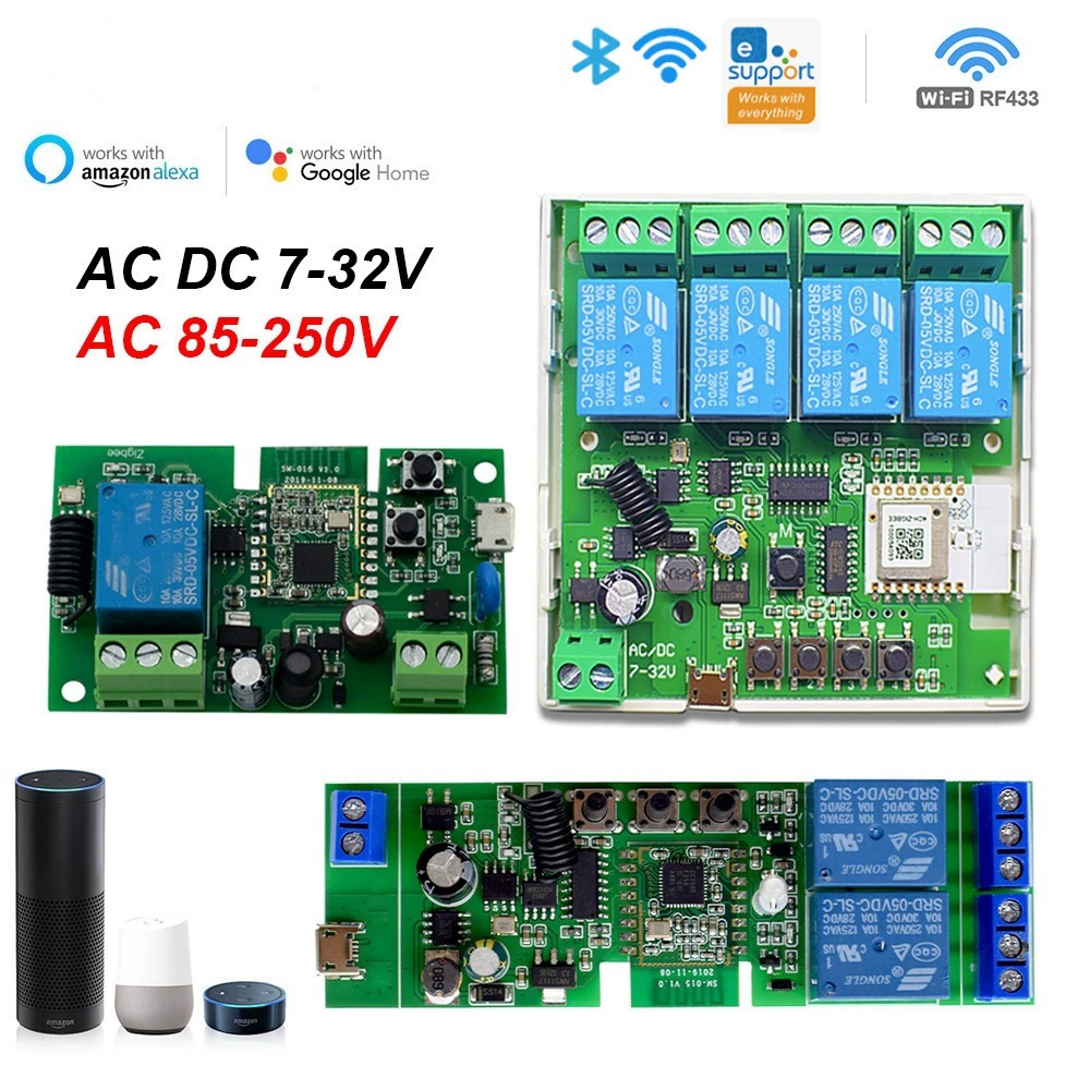 EWeLink 7-32V интеллектуальный переключатель удалённое управление голосом Alexa самоблокирующийся модуль