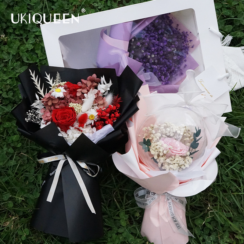 Naxi reina eterna flor ramo estrellado ola bola burbuja bola regalo al por mayor regalo del Día de San Valentín