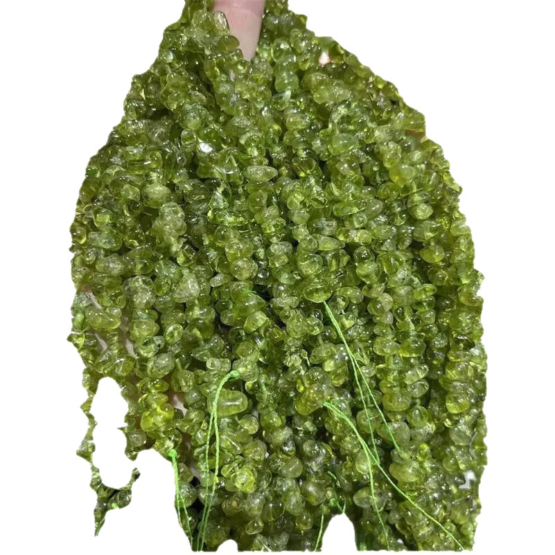 Peridot Chip Beads Natural Irregular Peridot Chips 3–8 mm, strands 40–80 cm, assorted counts