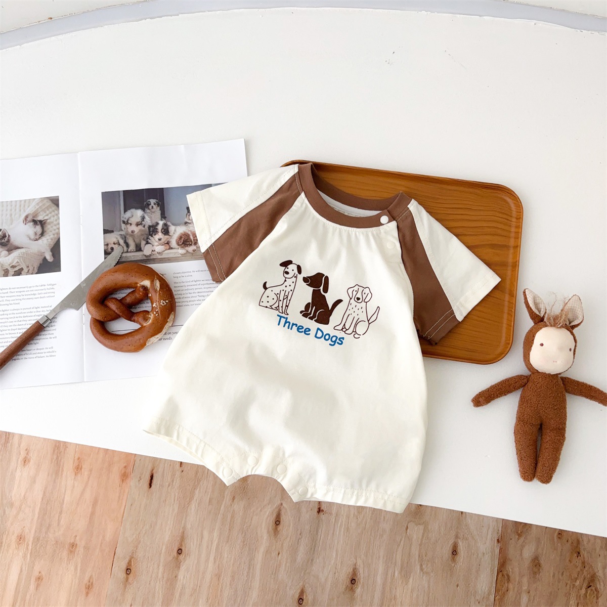 2025 verano nuevo estilo transpirable traje de niño bebé mono pedo ropa coreana de protección solar para bebés ropa exterior