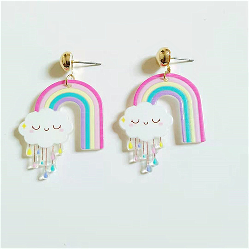 Cute Rainbow Arylic Plating Women's Drop Earrings 1 Pair display picture 5