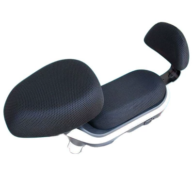 Electric Vehicle Seat Cover, Mesh Fabric, 3D Honeycomb, Sun-Proof, Washable, Soft, Breathable, Wear-Resistant, Suitable for All Electric Vehicles (Electric car cushion) - round-head-front-back-back-thickened-mesh-black