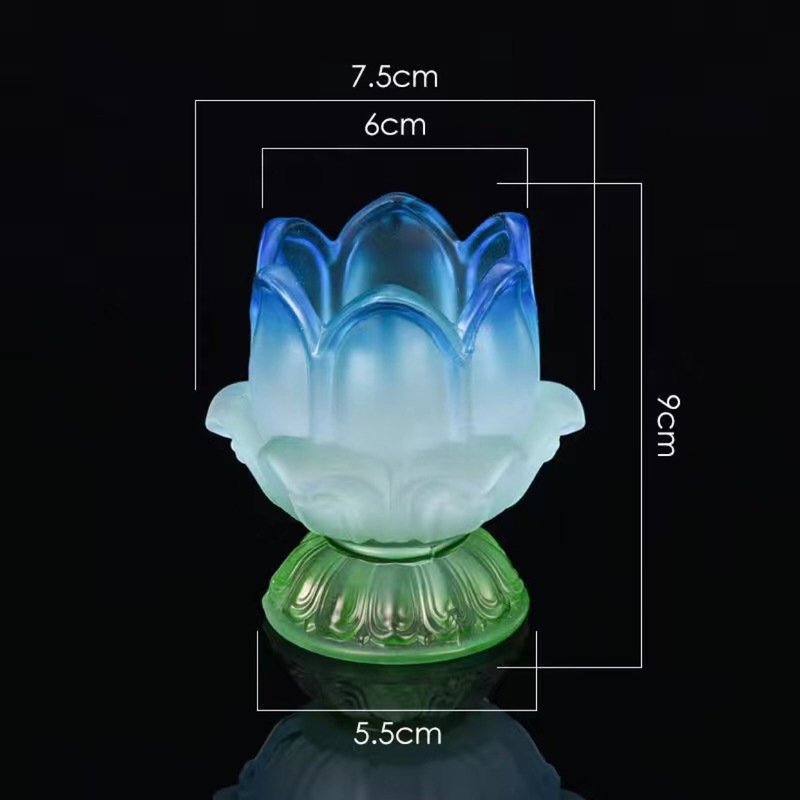 佛前供灯酥油灯座耐高温莲花玻璃斗烛蜡烛台油灯24小时平口长明灯|undefined