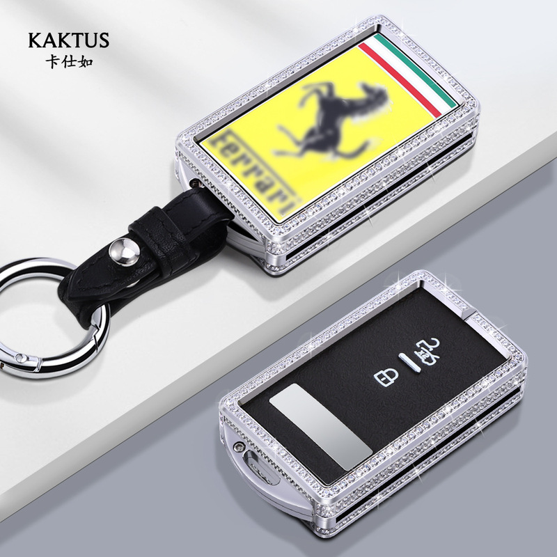 Applicable new Ferrari car key case Roma sports car protective case SF90/F8/296 Diamond key case Applicable new Ferrari car key case Roma sports car protective case SF90/F8/296 Diamond key case