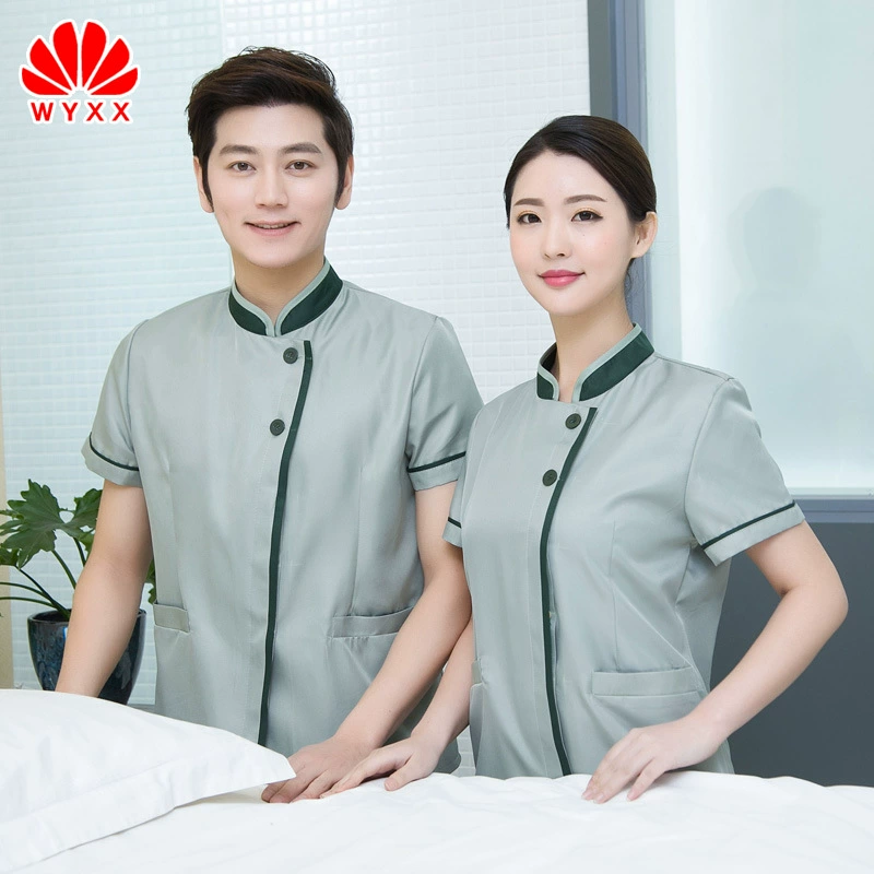 Чистка одежды с коротким рукавом летняя одежда уборка имущества тетя гостиничный номер официант рабочая одежда с коротким рукавом ПА костюм