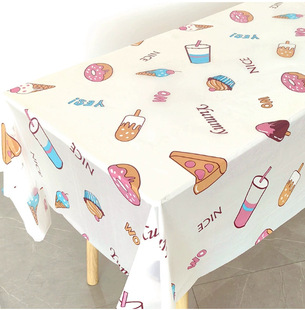 Disposable Tablecloth Kindergarten Party Ins Small Fresh Printed Plastic Waterproof Tablecloth Household Square