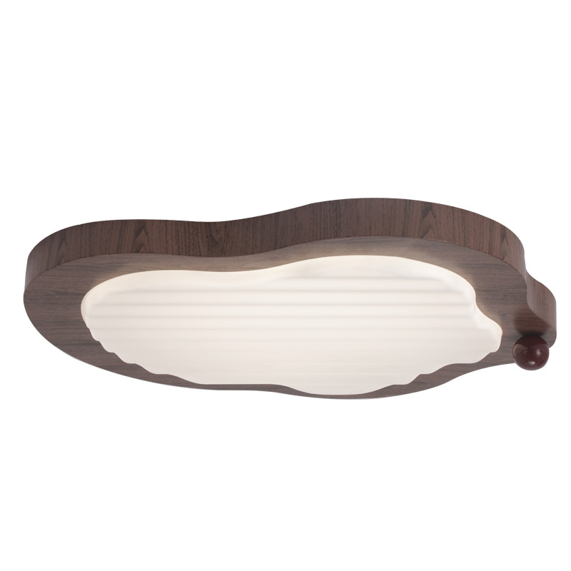 Luz de techo de protección de ojos de espectro completo, estilo antiguo, color de nuez, estilo retro simple, habitación tranquila, lámpara de dormitorio principal, 700L