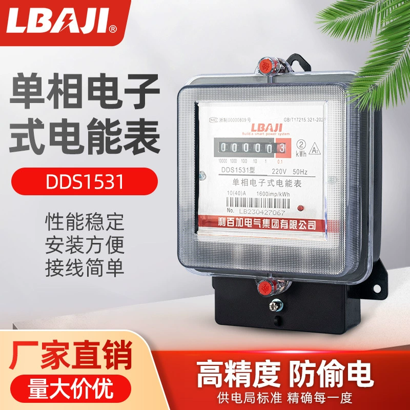 Rebekah Однофазный электронный счетчик ватт-часов Бытовой Электрический счетчик Арендный корпус Специальный 7-точечный счетчик Однофазный Электрический счетчик с железным корпусом