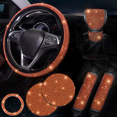 belt cover car cup – Steering wheel cover - orange-38cm