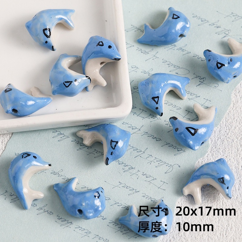 クリエイティブ海洋生物シリーズセラミックビーズ diy ブレスレットネックレスルースビーズジュエリーアクセサリーヒトデシェルビーズ|undefined