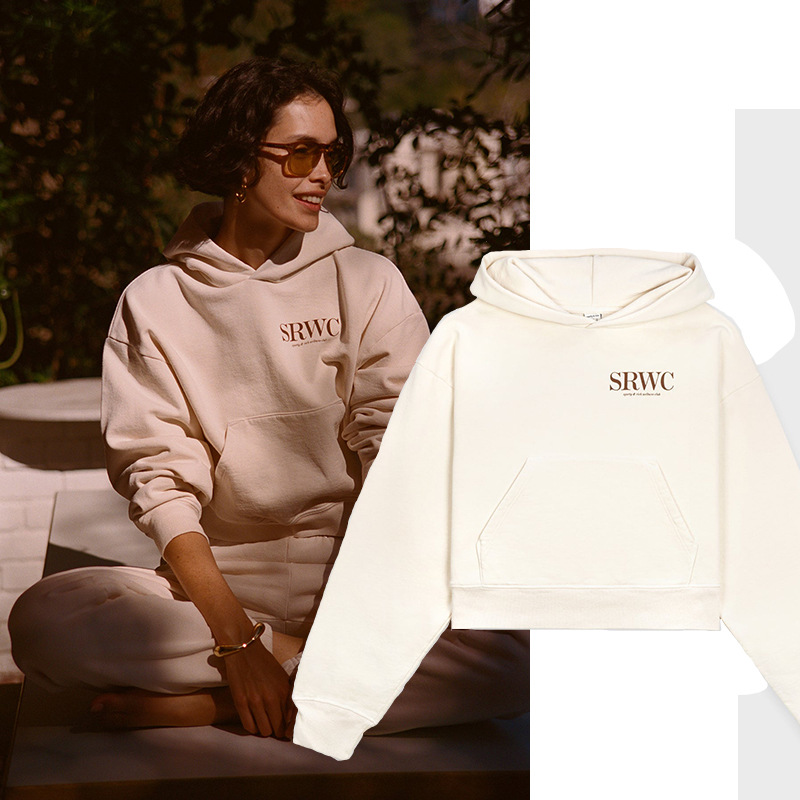 22 autumn and winter New European and American women's SP letter SRWC printed off-white cotton sweatshirt women's hooded sweater