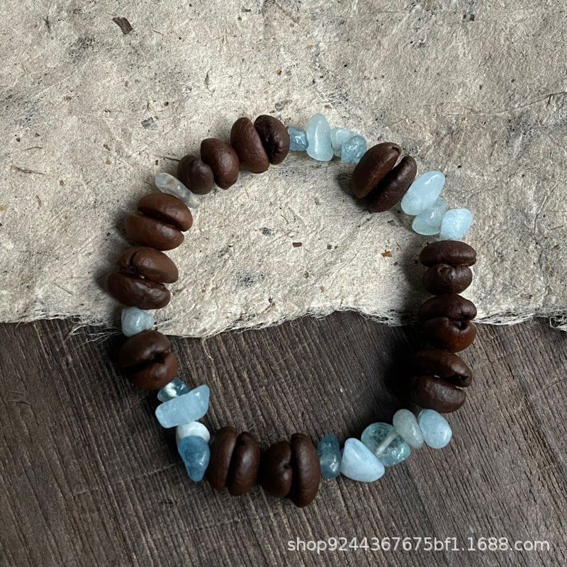 Sea Salt Cheese Coffee Bean Bracelet Natural Gravel Handmade Beaded Bracelet Explosive Original Super Fairy Beaded Bracelet