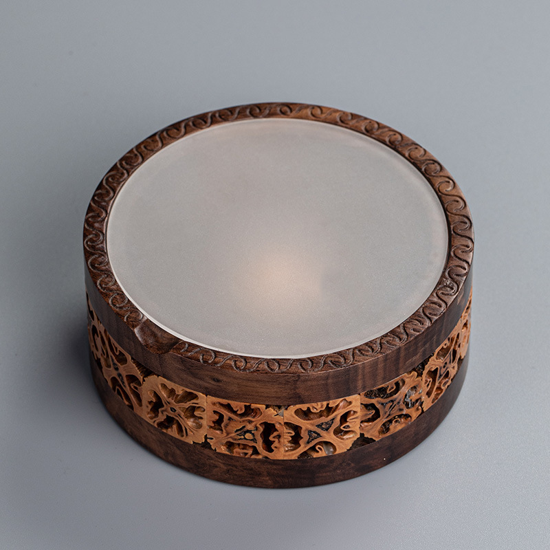 Walnut Candle Warm Tea Stove Glass Teapot Heating Base Hotel Restaurant Scented Tea Heat Preservation Household Warm Tea Ware