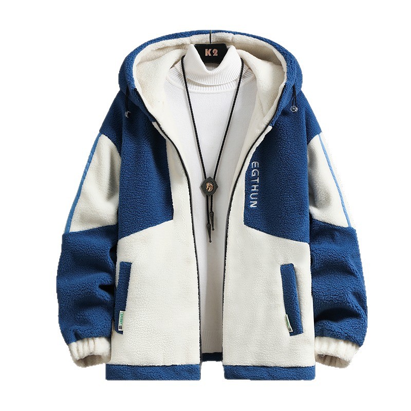Lamb Wool Jacket Men's Jacket Loose Winter Coat Men's Trend Cotton Clothes Men's Teenagers With Cotton And Thicker_voghion.com