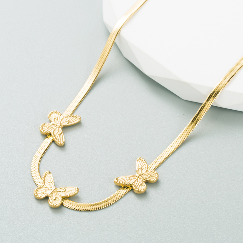 Fashion Butterfly Alloy Plating Choker