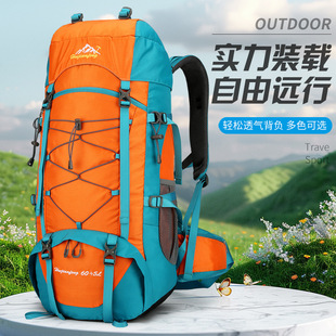 Cross-border New Backpack Outdoor Mountaineering Bag 65L Large Capacity Nylon Travel Camping Hiking Backpack