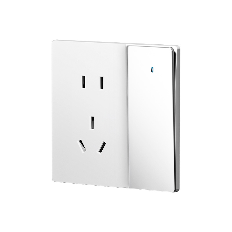 Panel de interruptor LED blanco mate mate microondas cerámico de alta potencia de cocina de cinco agujeros enchufe de apagado doméstico