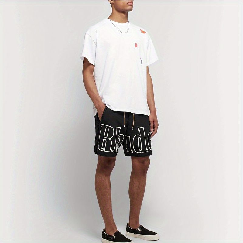 Japanese fashion brand men's and women's loose Sports Basketball shorts design waist drawstring American high street letter shorts Japanese fashion brand men's and women's loose Sports Basketball shorts design waist drawstring American high street letter shorts