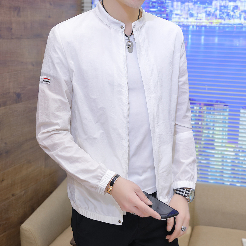 New Sunscreen Clothing Men's Summer Thin Fishing Sunscreen Coat Men's Breathable Ice Silk Collar Jacket Windbreaker