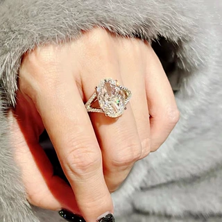 欧美彩宝鸽子蛋戒指女ins高级感小众设计时尚个性开口食指戒批发