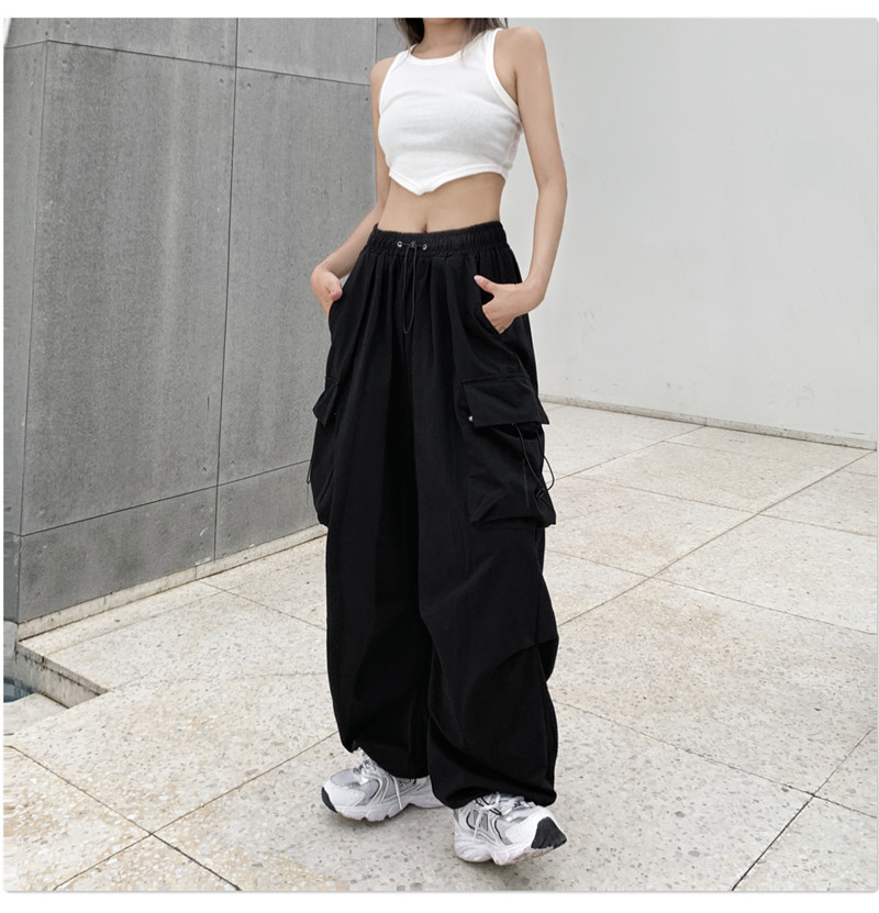 Arbeitshosen im High-Street-Design für Damen und Herren, neue lockere gerade Hosen mit weitem Bein und großen Taschen, lässige Knöchelhosen, trendig_voghion.com