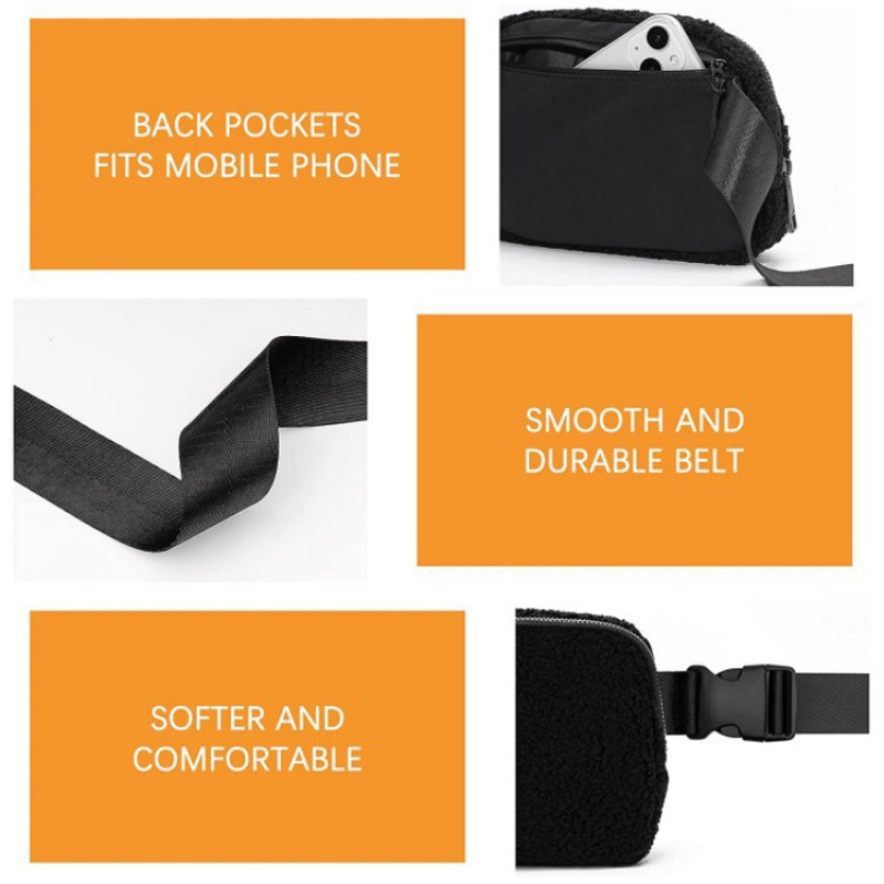 Inventario nuevo estilo de moda Lulu bolsas de pelúcia de cintura deportivas mini bolsas de cintura pequeñas bolsas de gimnasio para hombres y mujeres