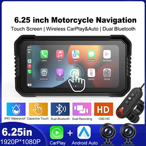5/6.25 düymlük Motosiklet Naviqasiya Videoqeydiyyatçısı, Su Keçirməyən Carplay