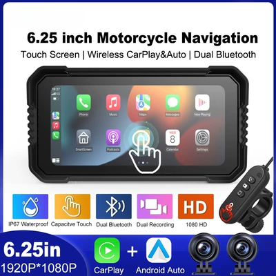 5/ 6.25inch Motorcycle Navigation Recorder Waterproof Smart Riding Carplay High-Definition Driving Recorder