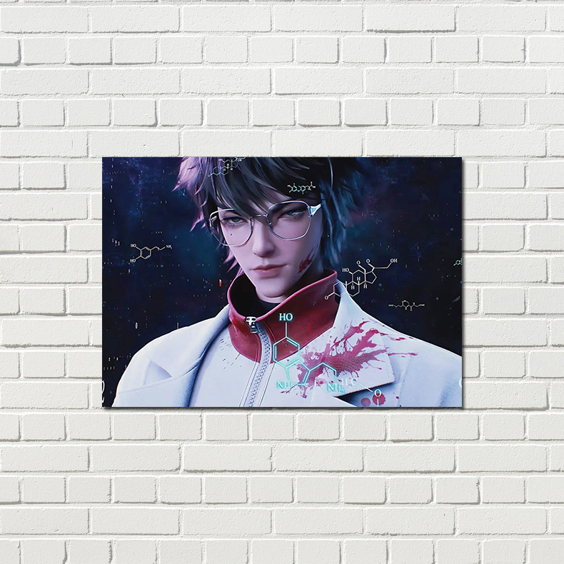 I learned to slay gods in a mental hospital poster 1 set of 8 sheets Anime merchandise dorm wall sticker decoration painting backdrop