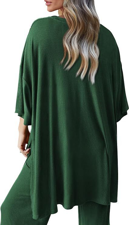 618g Weight Half Sleeve Sleeve Length Spandex, Polyester Fabric Type Pant Co-ord Set Sets Type 2 Pieces Set Quantity Daily Occasion Round Neck Neckline Loose Fit Type Solid Color Pattern Summer, Spring Season Women's Gender Casual Style Daily Women's Casual Solid Color Spandex Polyester Pant Co-ord Set Pants Sets 14