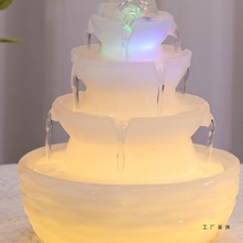 高端现代流水摆件循环水招财客厅装饰品小型茶台水车风水轮加湿器