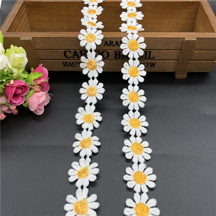 RY color encaje flores pequeñas accesorios hecho a mano bricolaje encaje correa lateral ropa cortina bordado tela material decoración