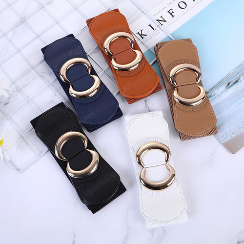 Factory Sale Various Elastic Laced Waist Belt Fashion Korean Version Women Embroidered Button Down Winter Jacket New Wide Waist Belt