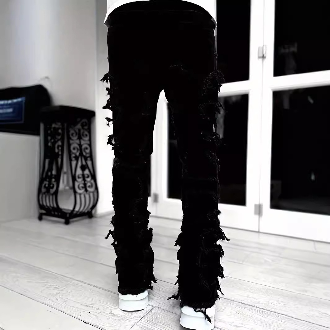 Cross-border European and American Amazon Independent Station Y2K Style Young Boys Spring and Autumn Fashion Tassel Stretch Straight Pants