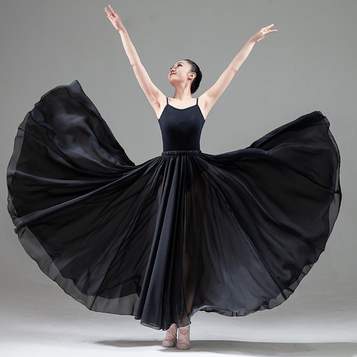 Blue black gradient colored Flamenco dance skirts Classical dance swing skirts  elegant Xinjiang dance performance skirts, modern ballet practice skirts